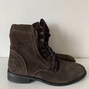 DIESEL Brown Men’s Suede Military Lace Up Boots